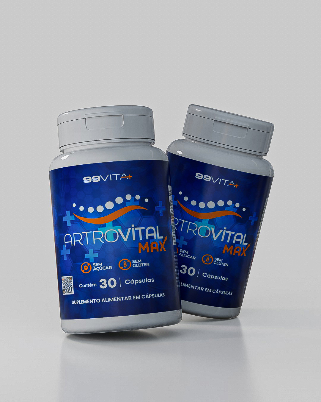 FRASCOS MOCKUP 3D - ARTROVITAL MAX - FUNDO CLARO INCLINADOS