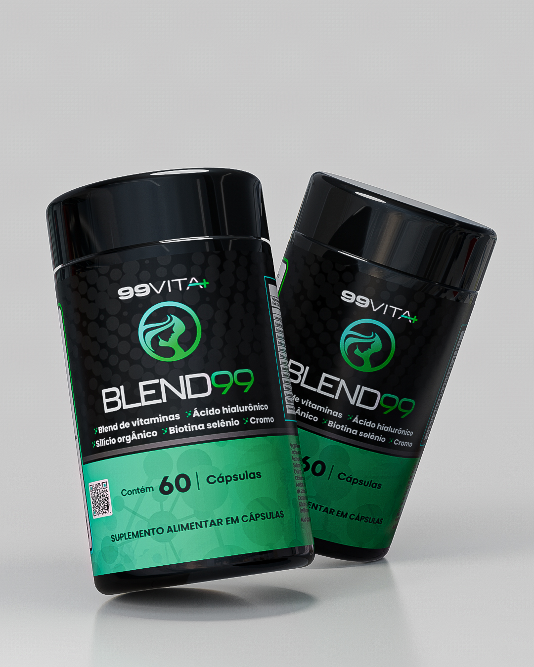 FRASCOS MOCKUP 3D - BLEND 99 - FUNDO CLARO INCLINADOS