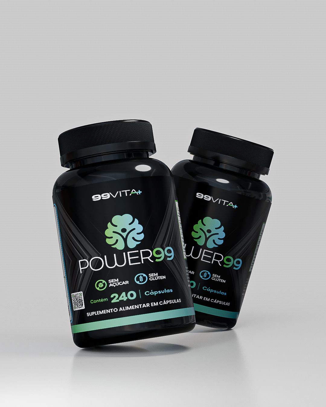 FRASCOS MOCKUP 3D - POWER 99 - FUNDO CLARO INCLINADOS