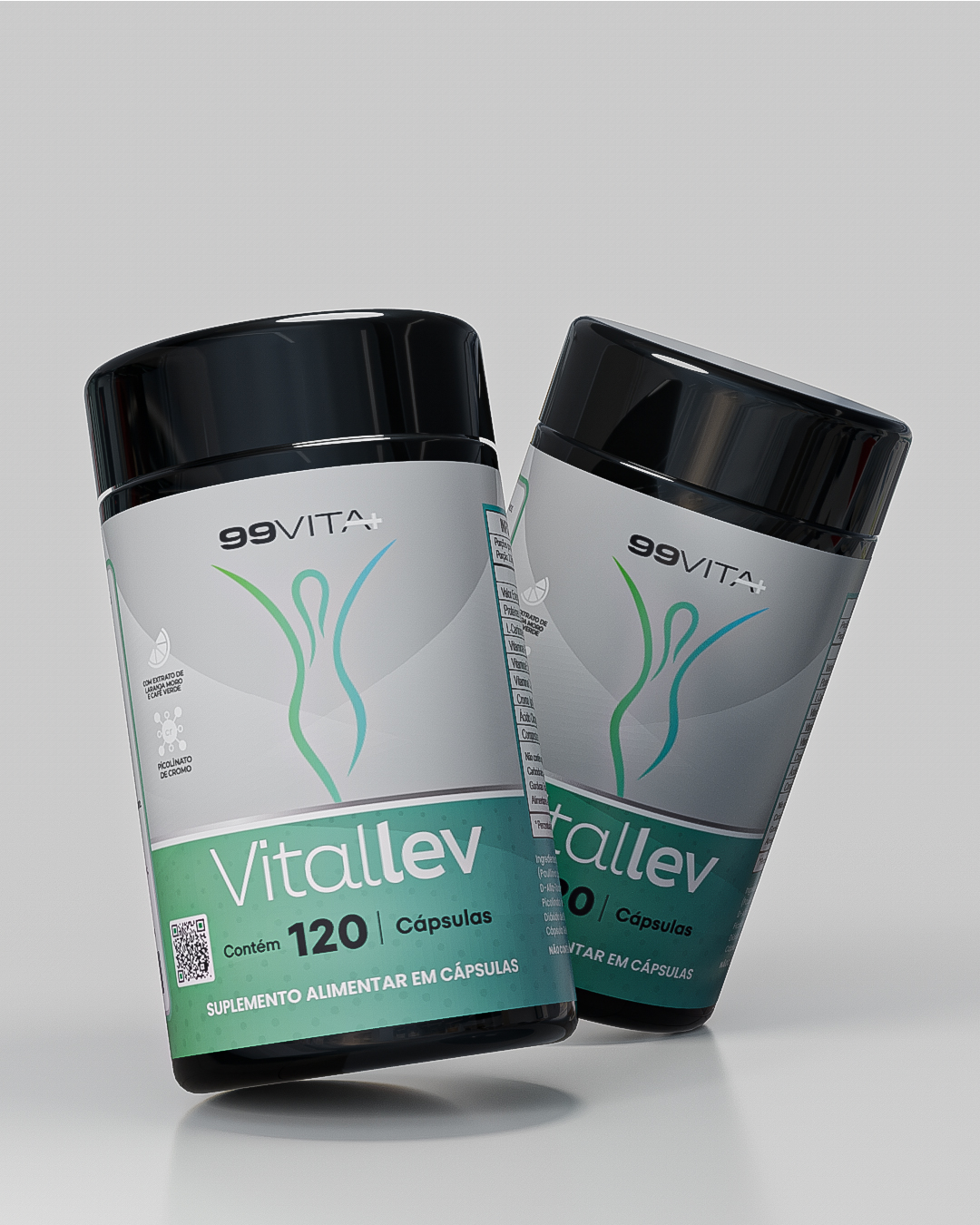 FRASCOS MOCKUP 3D - VITALLEV - FUNDO CLARO INCLINADOS